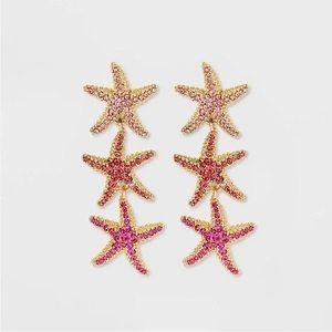 Sugarfix By Baublebar “Shoot For The Stars” Starfish Drop Earrings - Pink